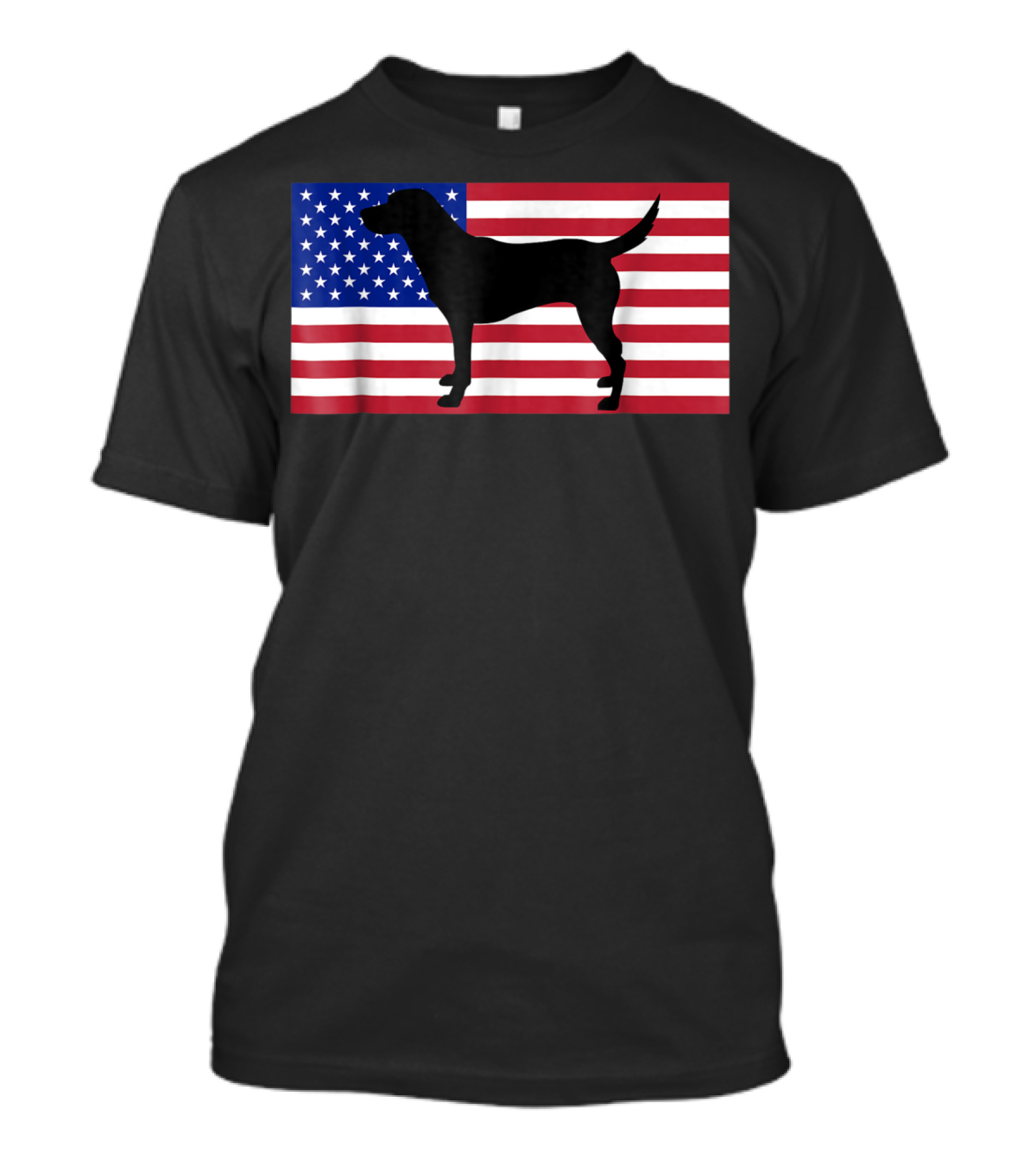 Patriotic USA Flag With Labrador Retriever Silhouette 4th Of July T-Shirt