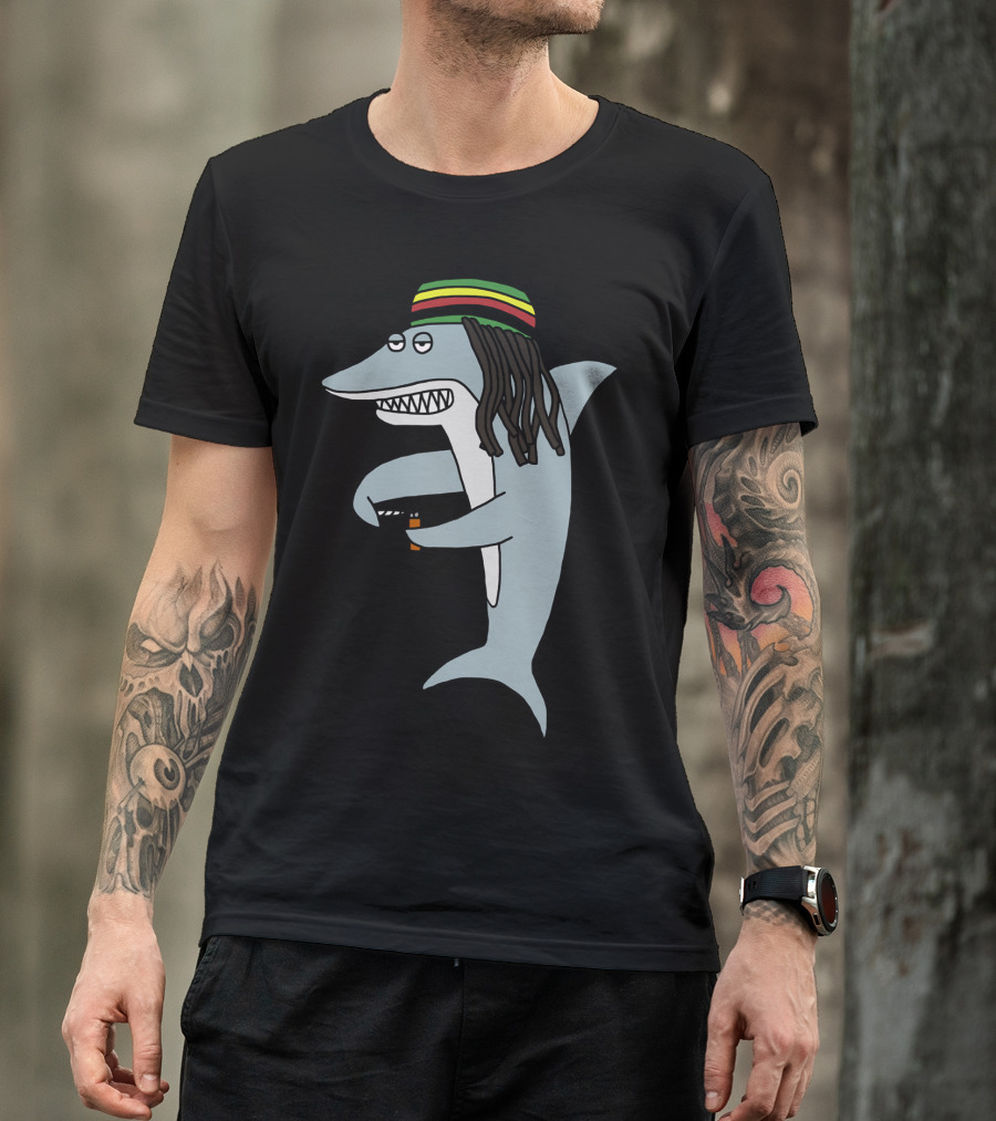 Reggae Shark Dreadlock Rastafarian T-Shirt