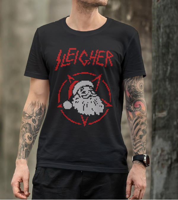 Sleigher Santa Pentagram Knit T-Shirt