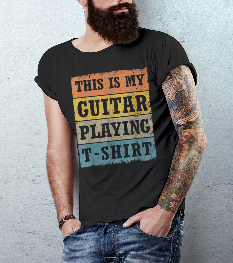 This Is My Guitar Playing T-Shirt Vintage Music T-Shirt