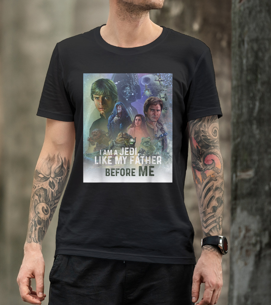 I Am A Jedi Like My Father Before Me Star Wars Celebration Return Of The Jedi Mural T-Shirt