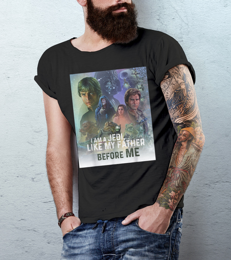 I Am A Jedi Like My Father Before Me Star Wars Celebration Return Of The Jedi Mural T-Shirt