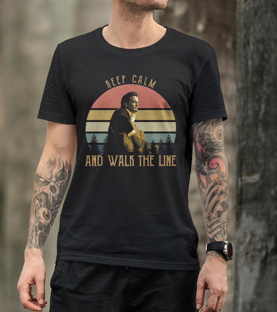 Keep Calm And Walk The Line Vintage Johnny Cash T-Shirt