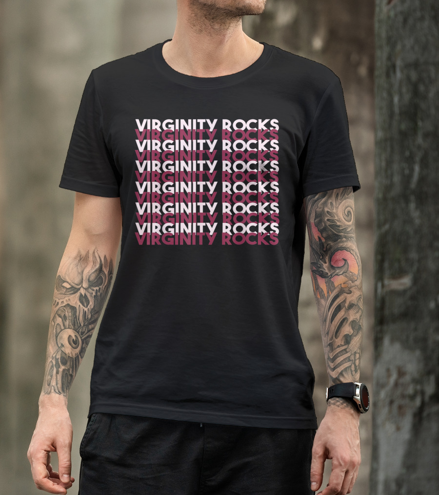 Virginity Rocks Grey Black Pink Danny Duncan T-Shirt