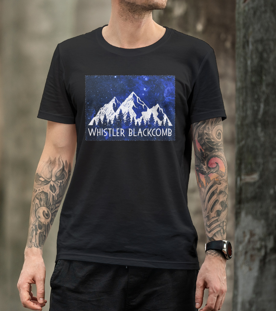Whistler Blackcomb Mountain Scenic Starry Sky Forest T-Shirt