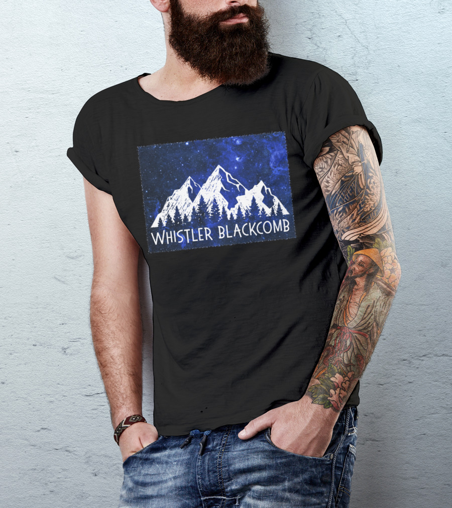 Whistler Blackcomb Mountain Scenic Starry Sky Forest T-Shirt