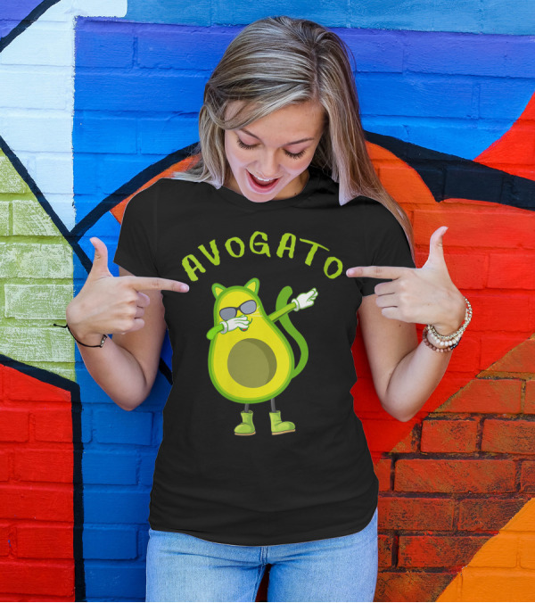 Avogato Cool Avocado Cat Dabbing T-Shirt
