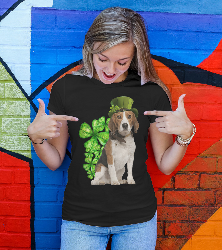 Beagles Irish Shamrock Dog Lovers St. Patrick's Hat T-Shirt