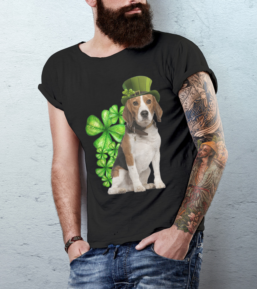 Beagles Irish Shamrock Dog Lovers St. Patrick's Hat T-Shirt