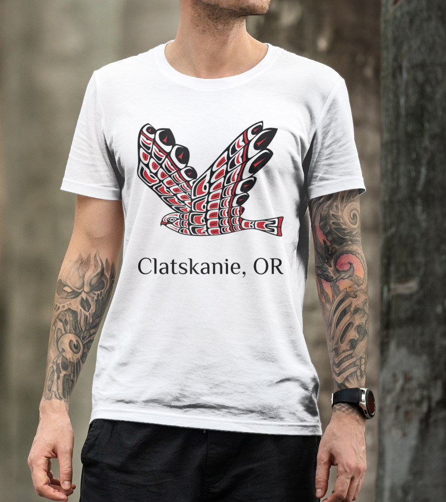 Clatskanie OR Red Tail Hawk Native T-Shirt