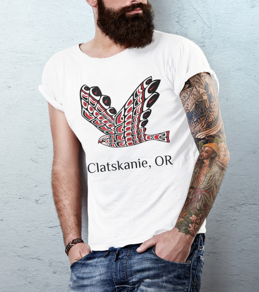 Clatskanie OR Red Tail Hawk Native T-Shirt