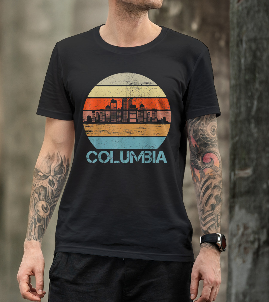 Columbia City Retro Vintage Skyline T-Shirt