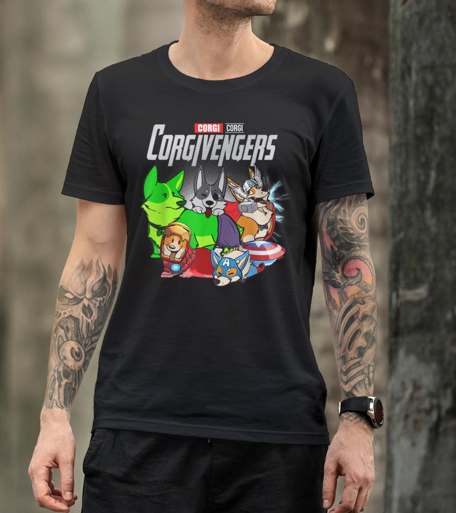 Corgivengers Corgi Avengers Funny Dog Parody Hero Team T-Shirt