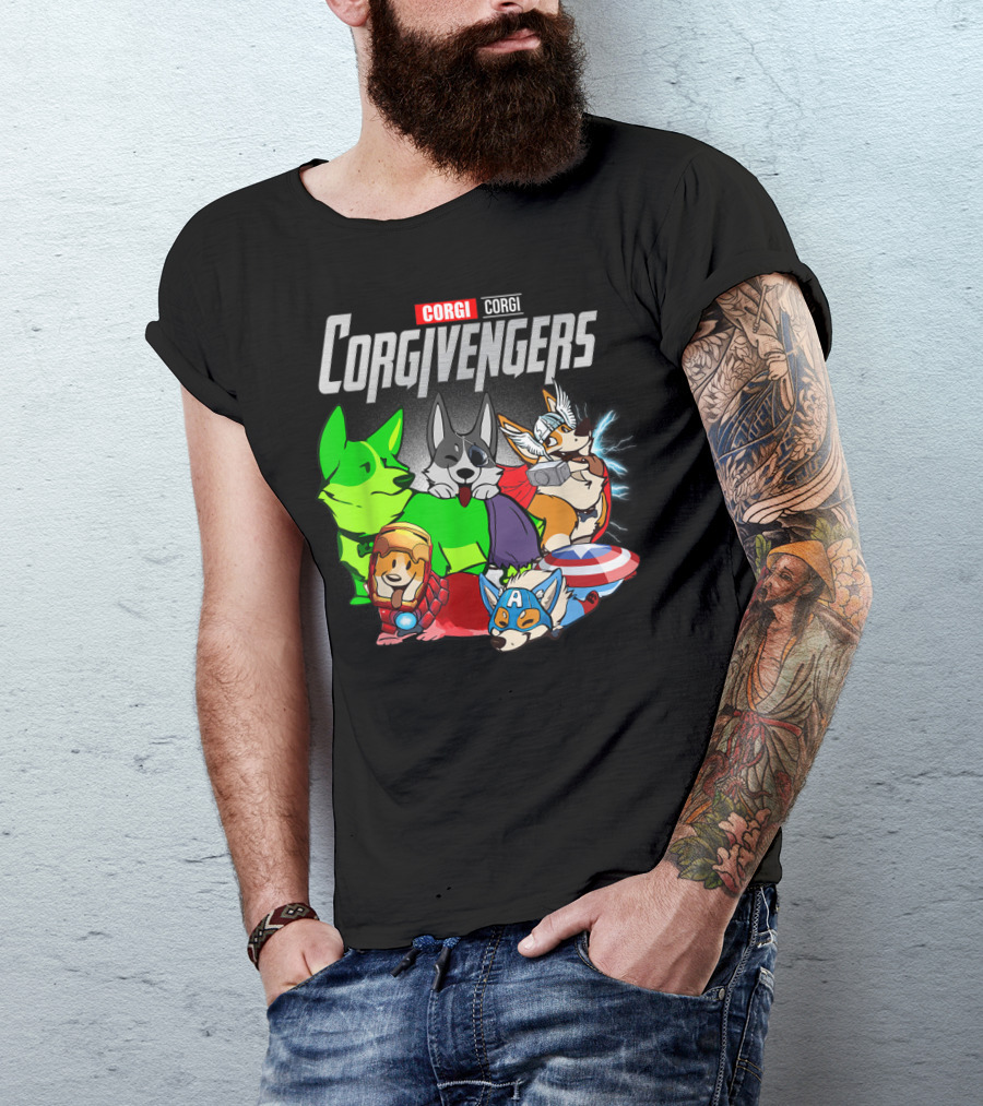 Corgivengers Corgi Avengers Funny Dog Parody Hero Team T-Shirt
