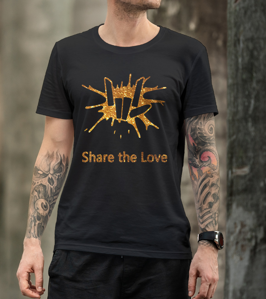 Share The Love Cute Fingers Golden Gesture T-Shirt