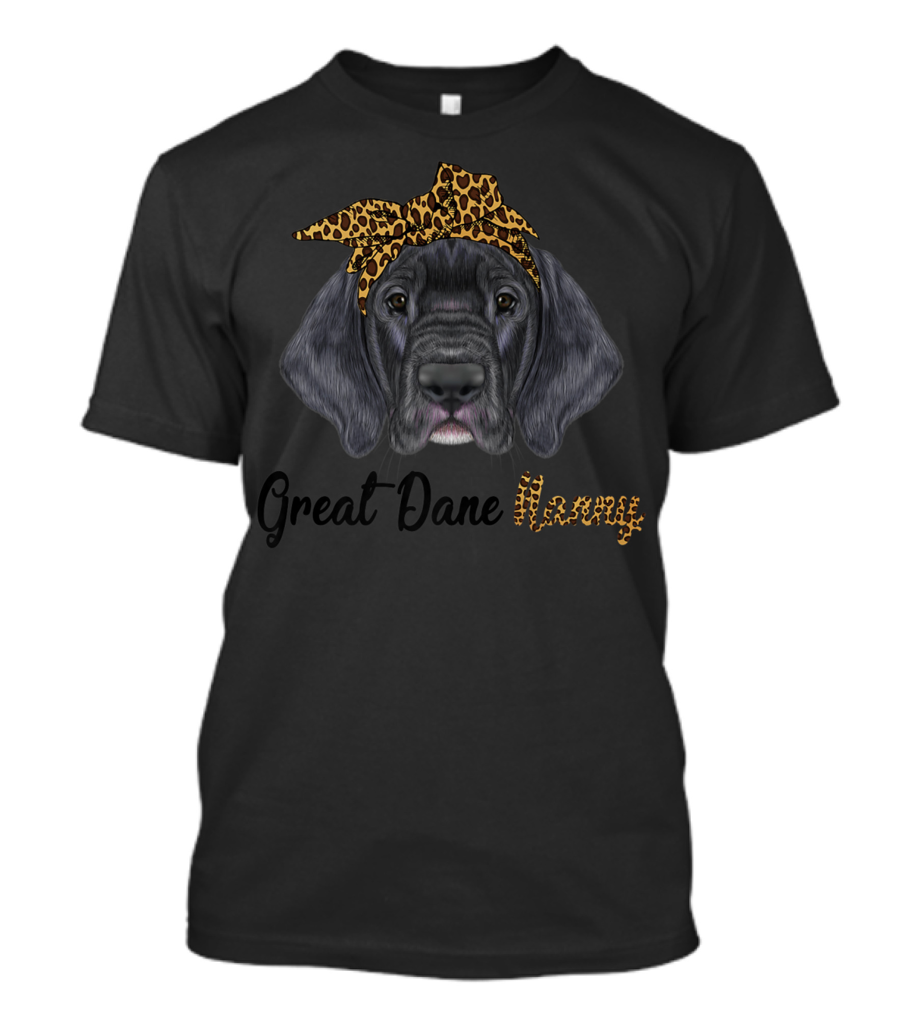 Great Dane Nanny Leopard Headband T-Shirt