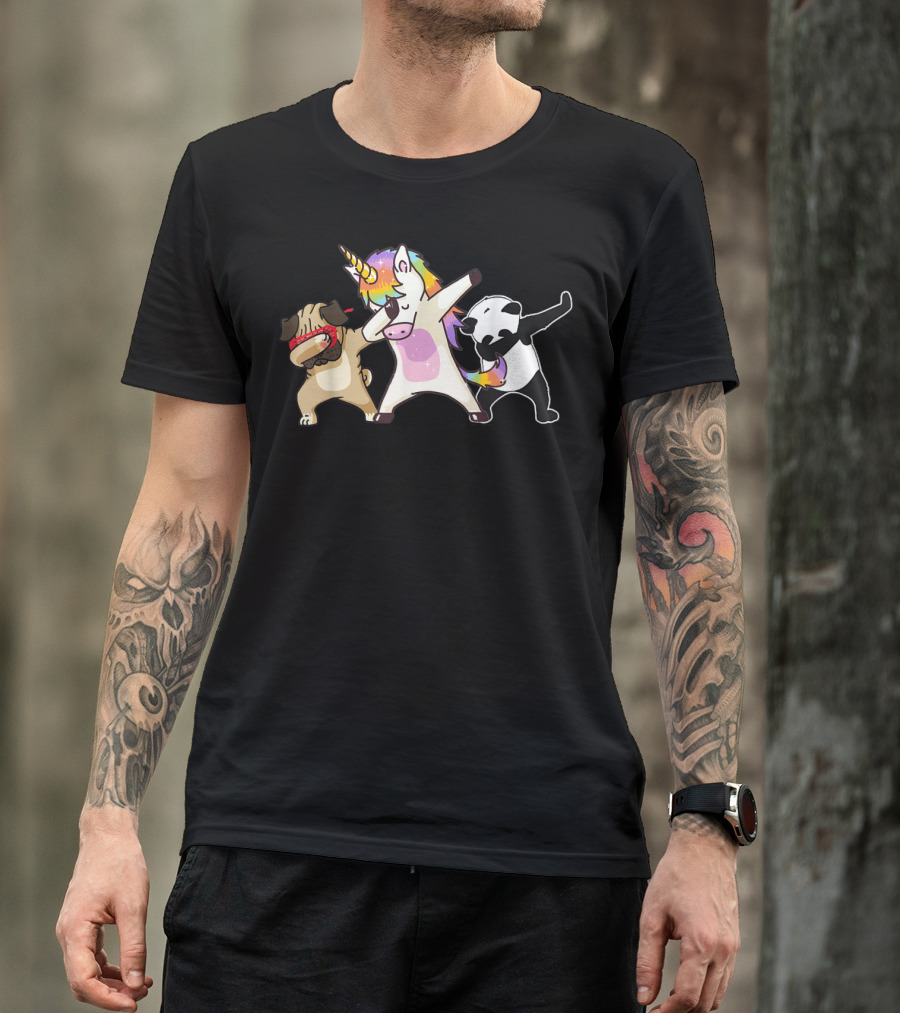 Team Unicorn Panda Pug Dab Birthday Dabbing T-Shirt
