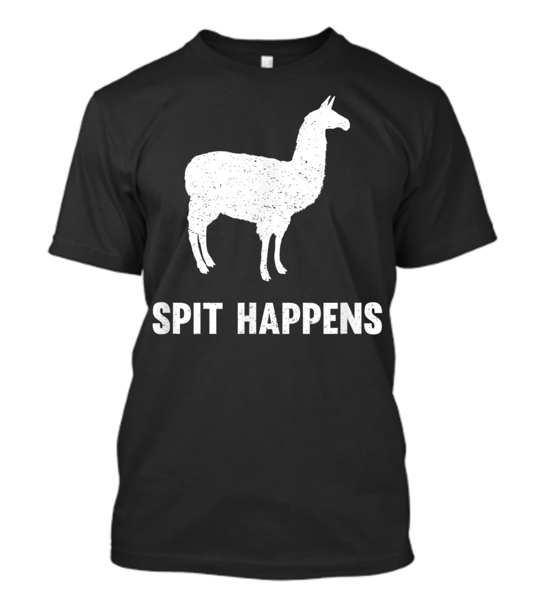Spit Happens Distressed Llama T-Shirt
