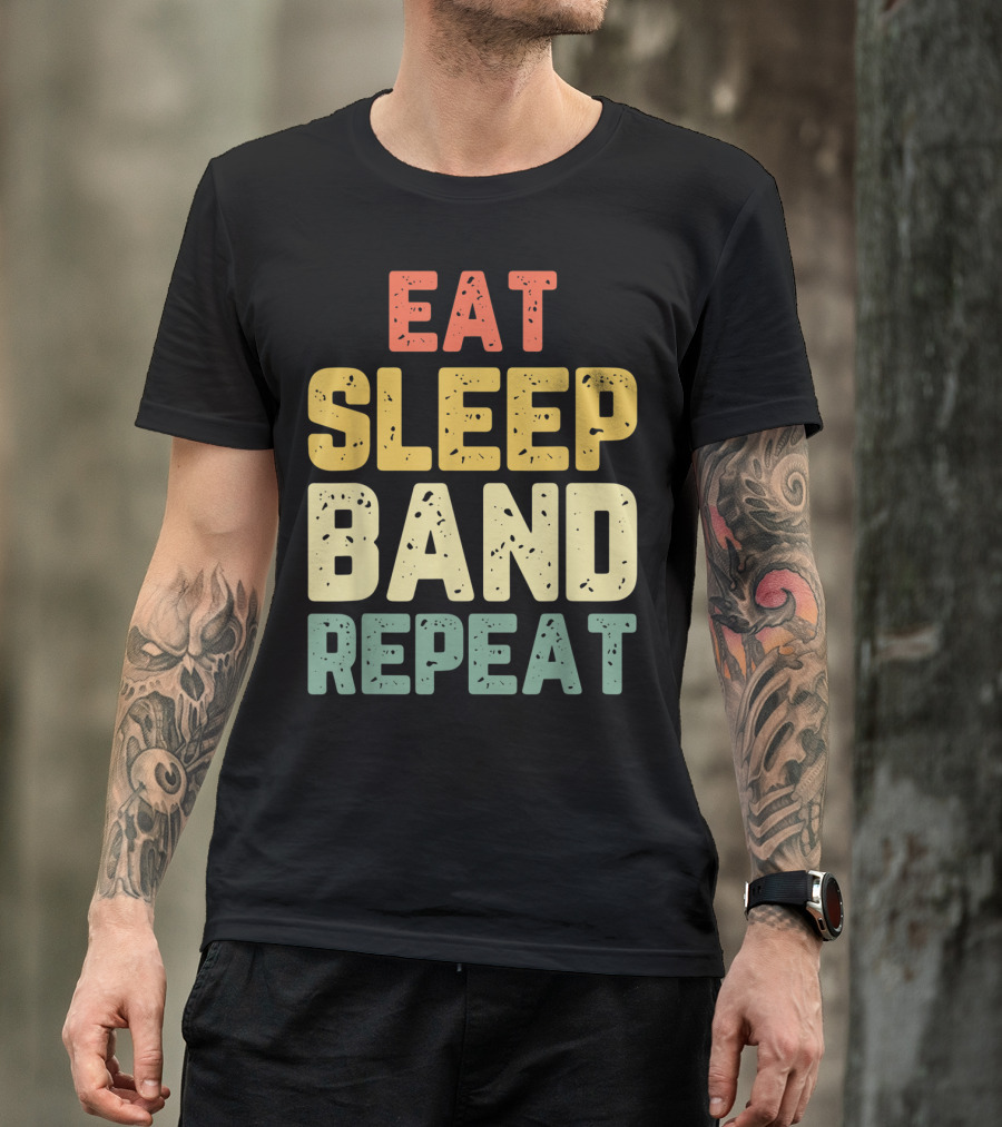 Eat Sleep Band Repeat Marching Funny Director T-Shirt