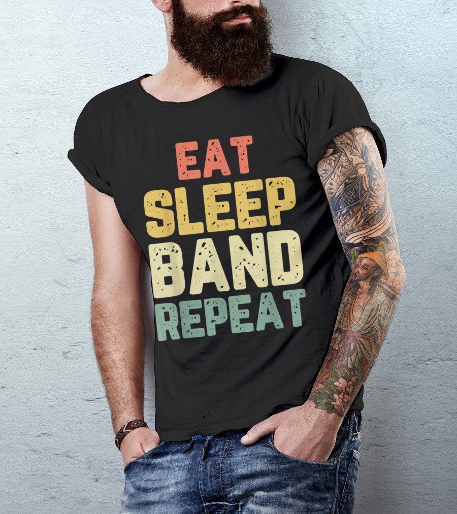 Eat Sleep Band Repeat Marching Funny Director T-Shirt