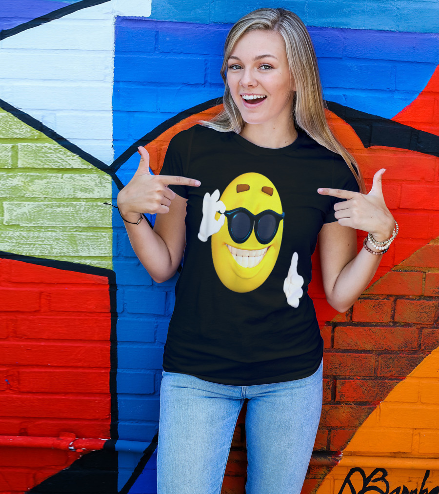 Emoji Thumbs Up Shades Happy Face Yellow Okay Sign T-Shirt
