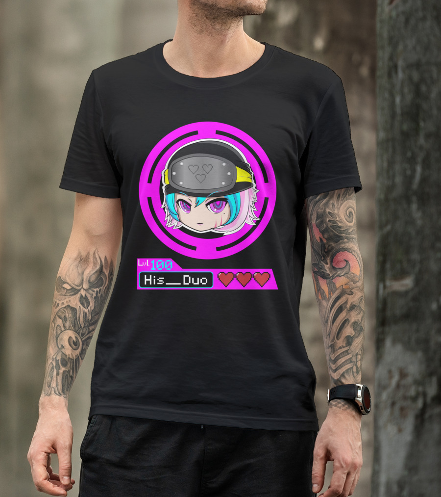 Lvl 100 His Duo Gamer Couples Hearts T-Shirt