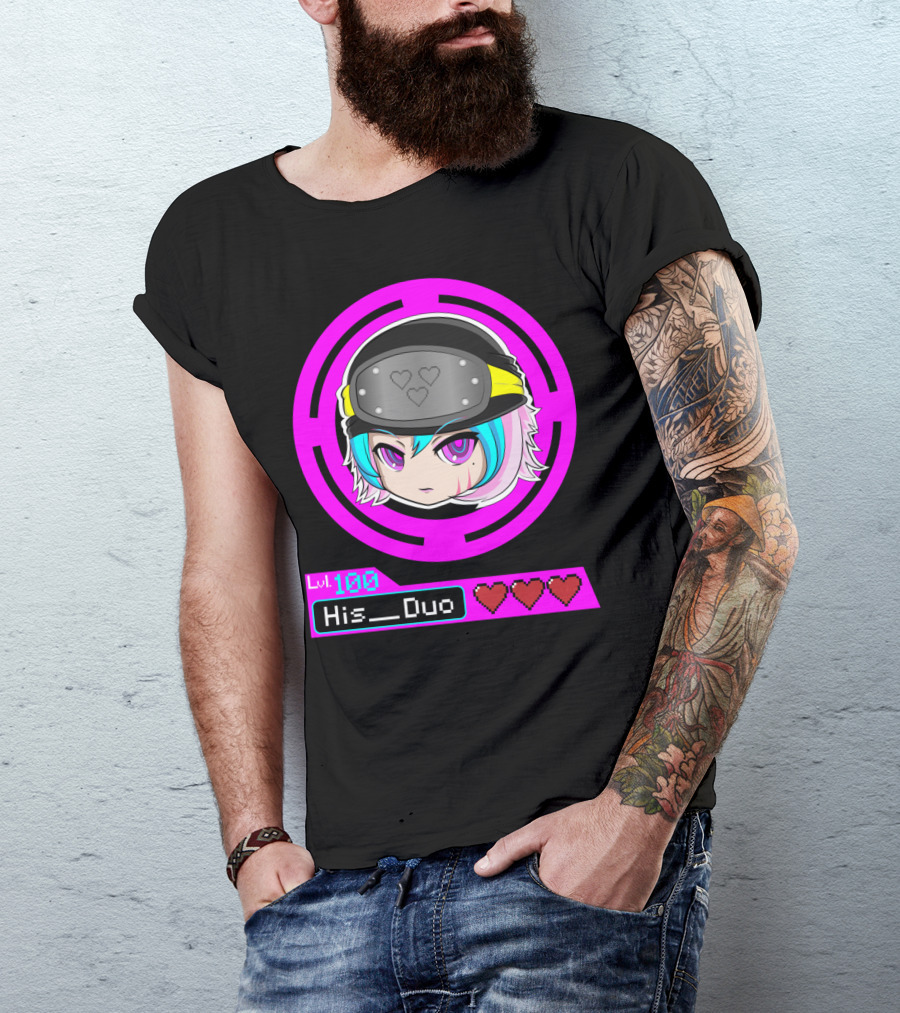 Lvl 100 His Duo Gamer Couples Hearts T-Shirt