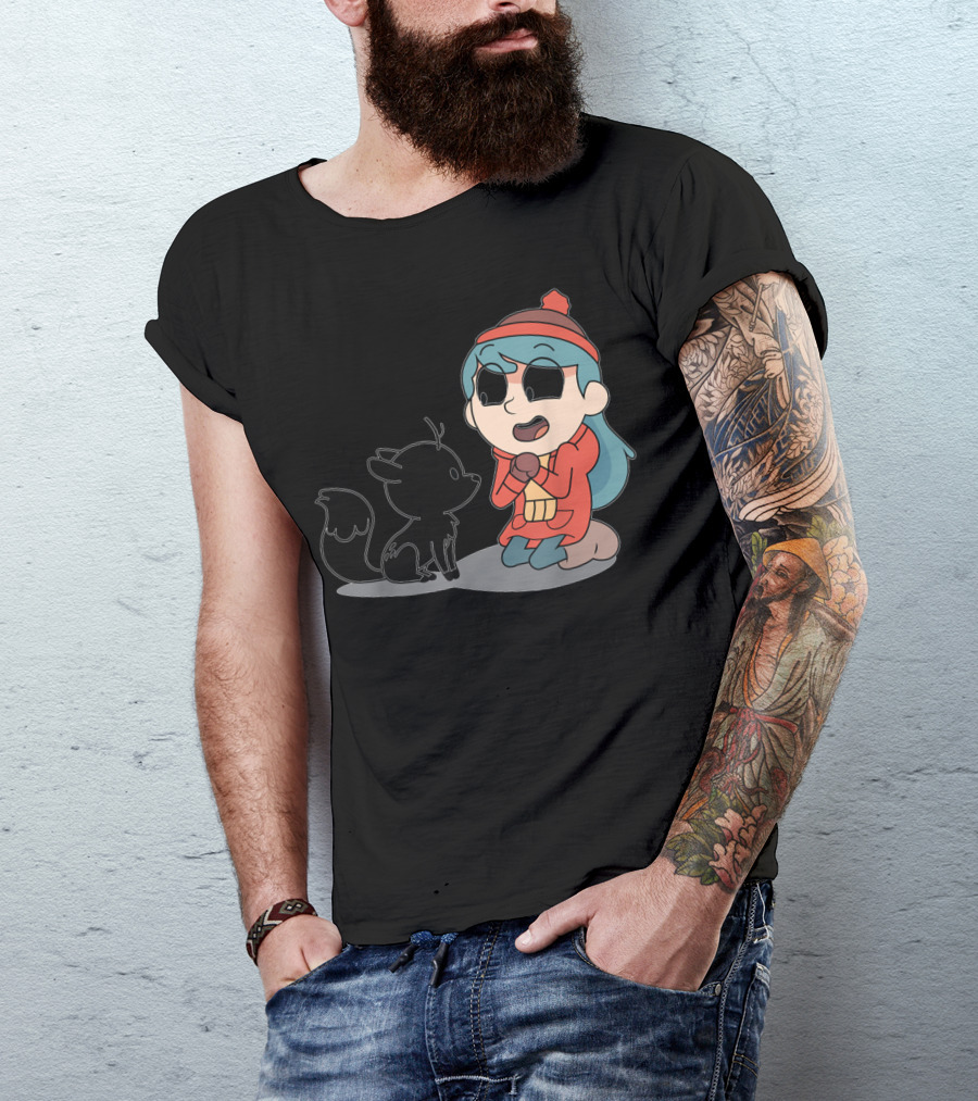 Hilda And Twig Sitting Joyfully In Winter Wear T-Shirt