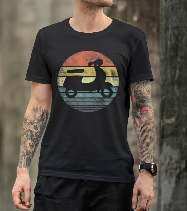 Scooter Driver Retro Sunset Vintage T-Shirt