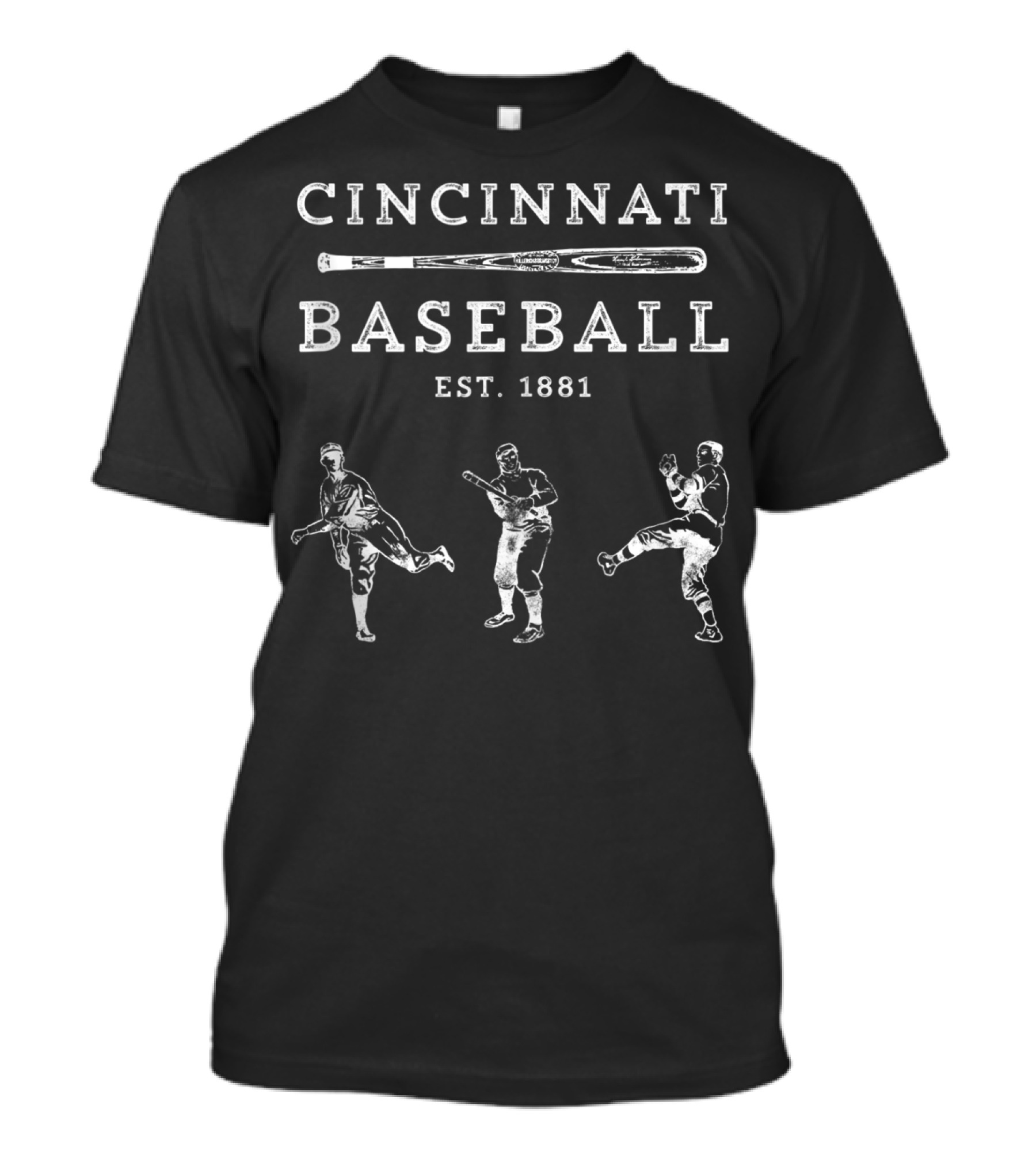 Cincinnati Baseball Est. 1881 Bat And Players T-Shirt