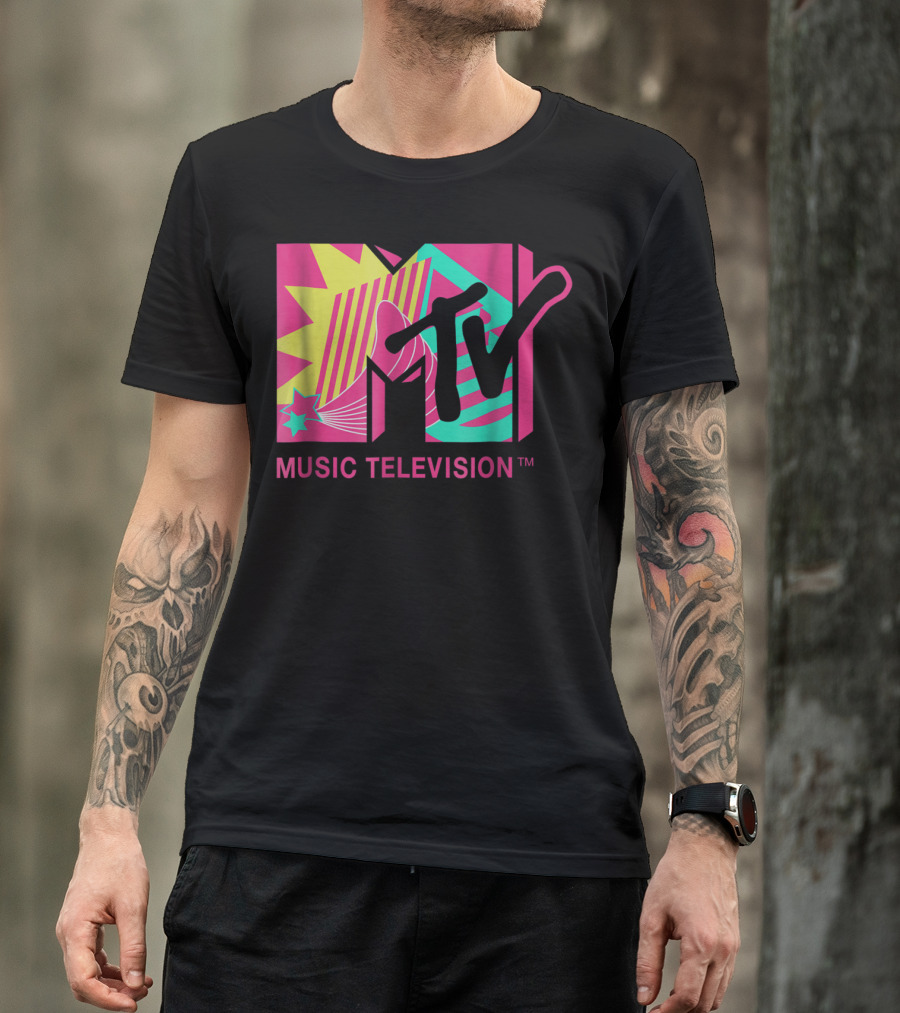 MTV Music Television Retro Pink And Teal T-Shirt