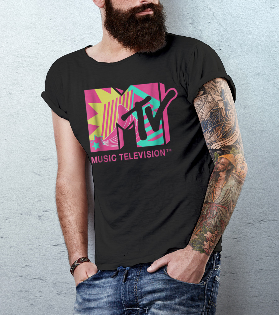 MTV Music Television Retro Pink And Teal T-Shirt