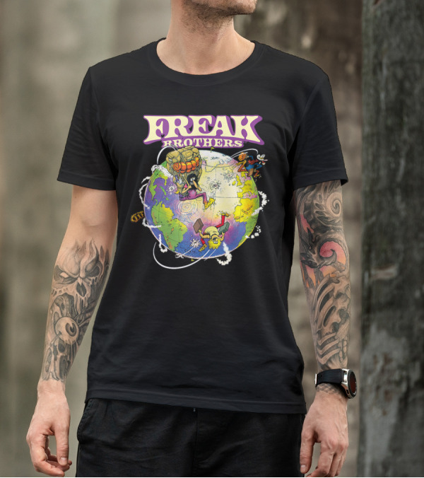 Freak Brothers World Adventures With Cartoon Characters T-Shirt
