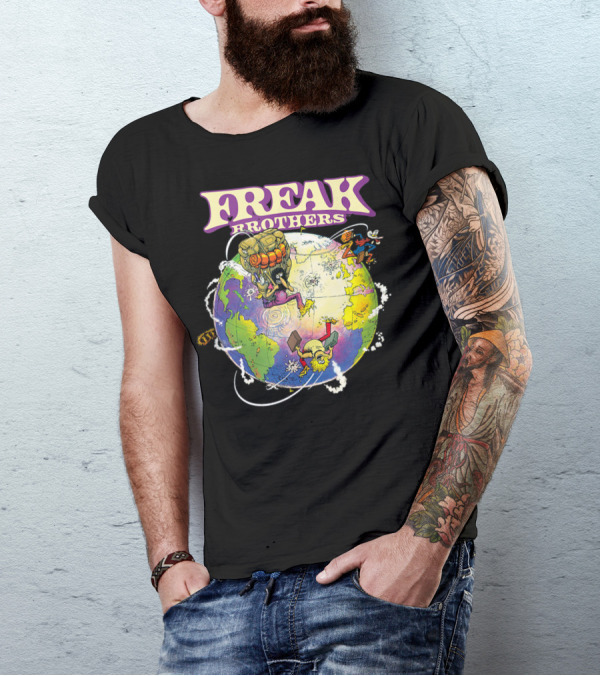 Freak Brothers World Adventures With Cartoon Characters T-Shirt