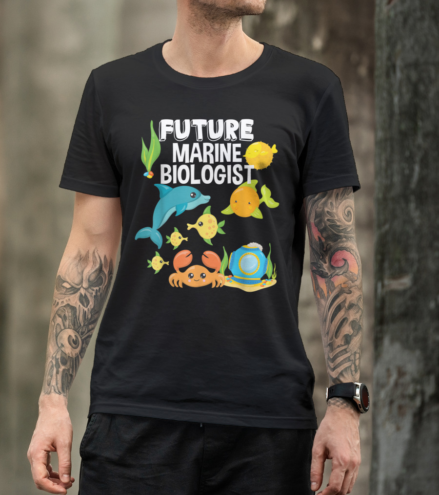 Future Marine Biologist Sea Lover Fish Sharks Ocean Adventure T-Shirt