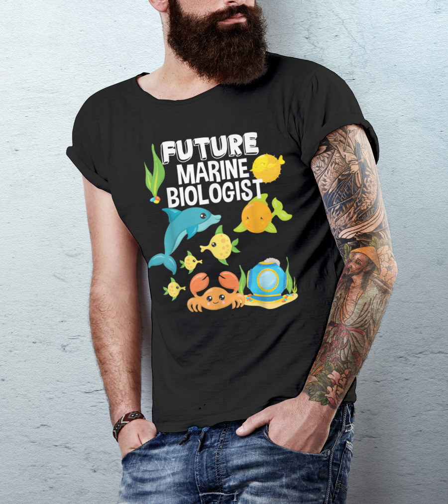 Future Marine Biologist Sea Lover Fish Sharks Ocean Adventure T-Shirt