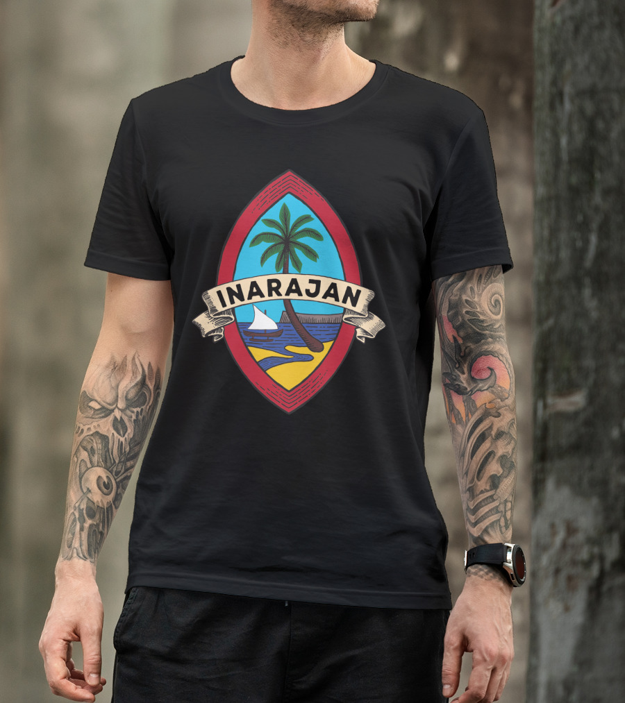 Guam Seal Inarajan Palm Tree Beach Boat Scenic Classic T-Shirt