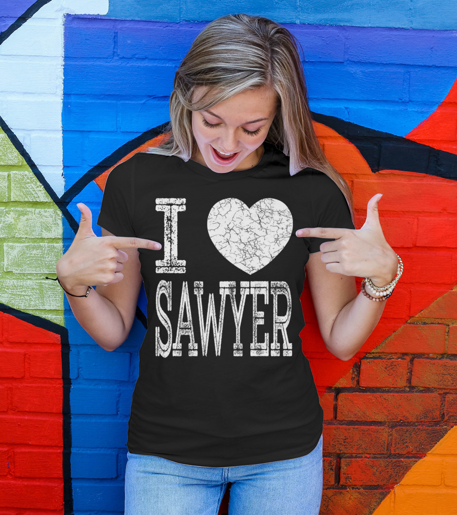 I Love Sawyer Valentine Boyfriend Son Husband Heart T-Shirt