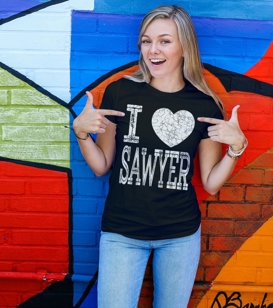 I Love Sawyer Valentine Boyfriend Son Husband Heart T-Shirt