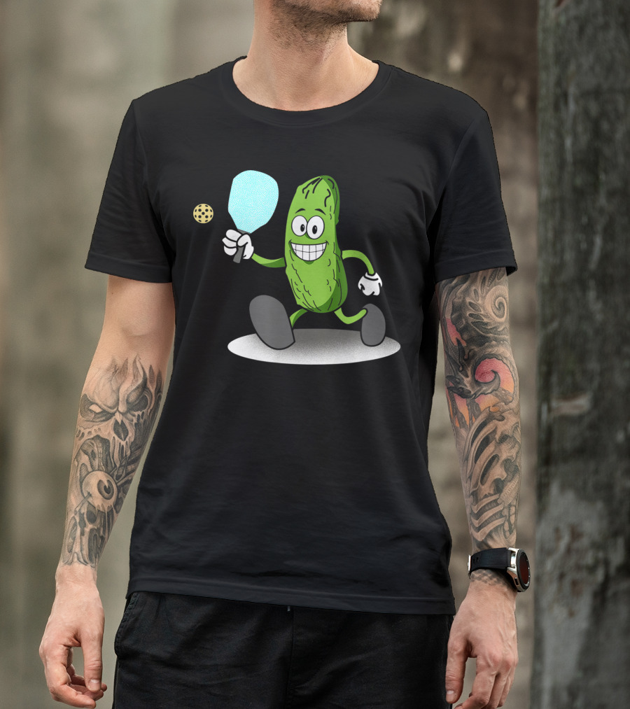 Funny Pickleball Pickle Playing Paddle Sports T-Shirt