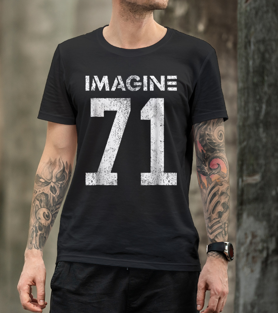 IMAGINE 71 Mens White Retro Style Shirt Sportswear T-Shirt