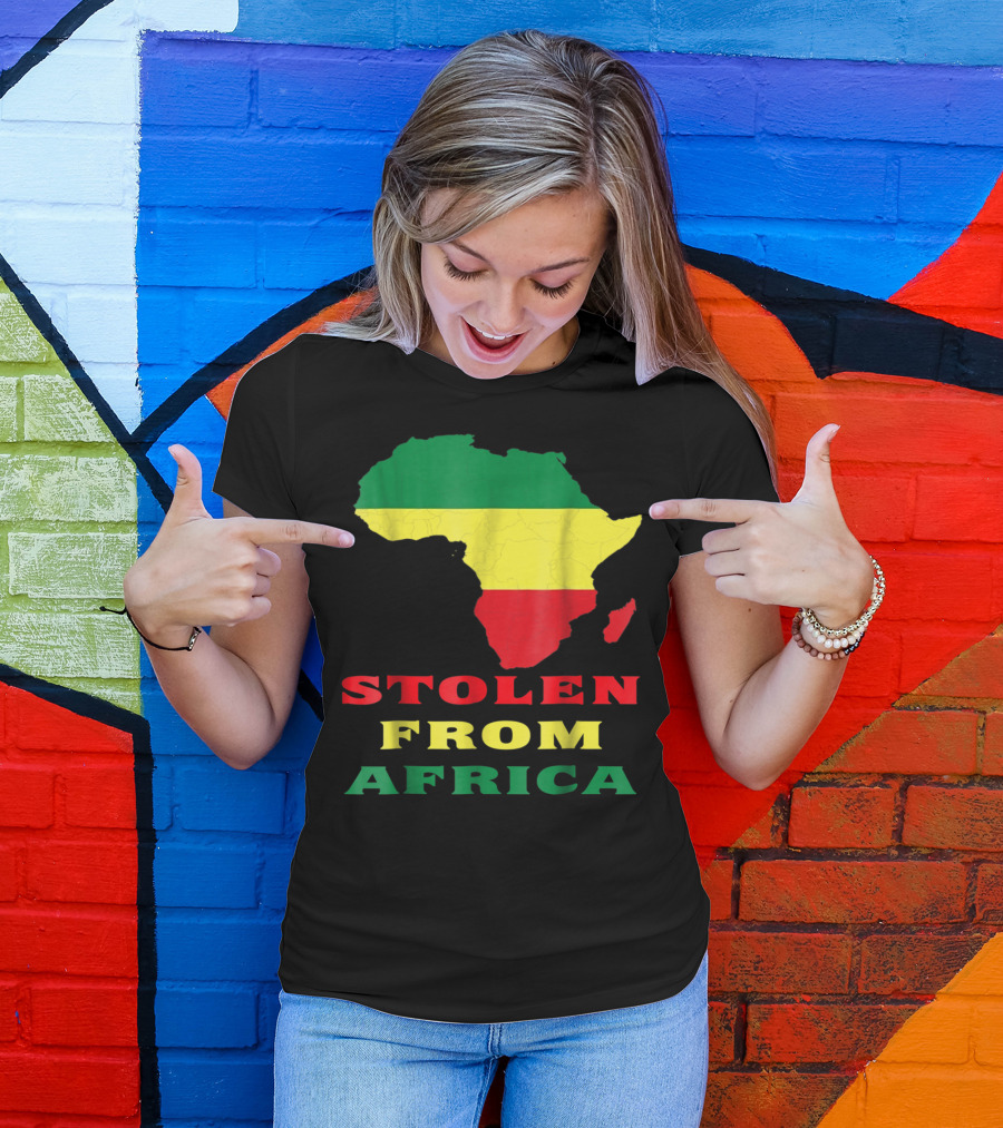 Stolen From Africa Flag Colors Map T-Shirt