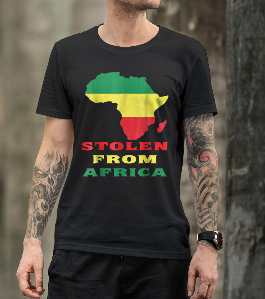 Stolen From Africa Flag Colors Map T-Shirt