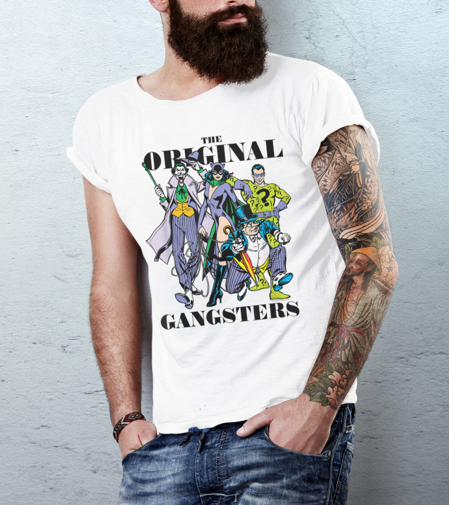 The Original Gangsters Batman Villains Joker Catwoman Riddler Penguin T-Shirt
