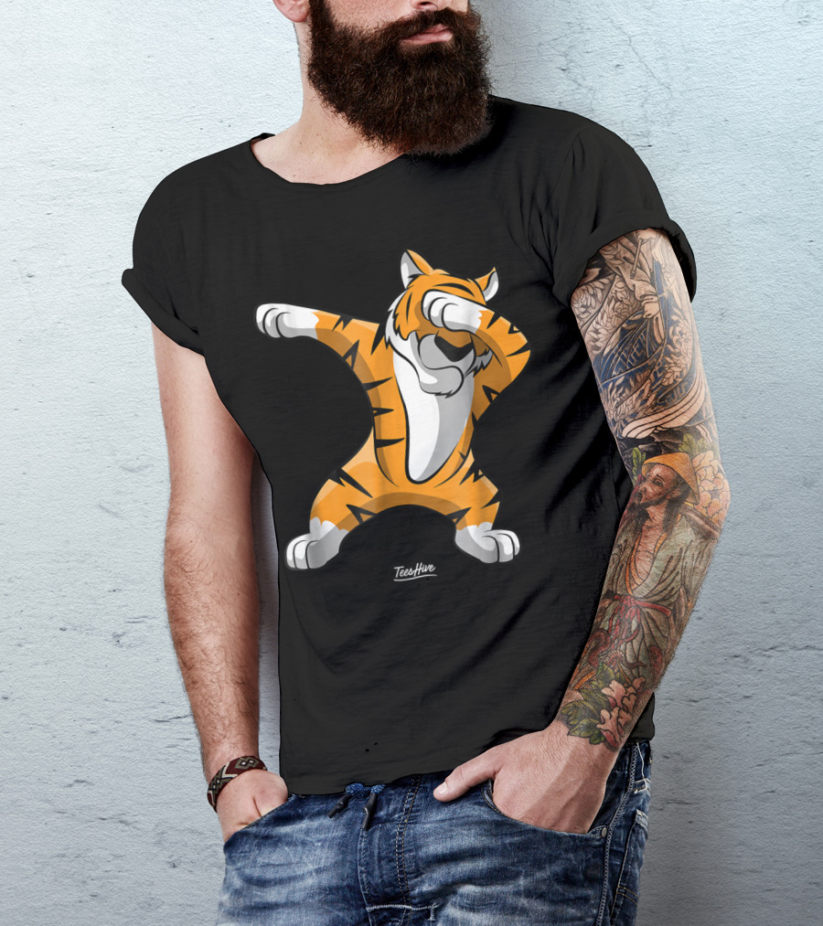 Dabbing Tiger Dab Safari Funny Animal Tiger TeesHive T-Shirt