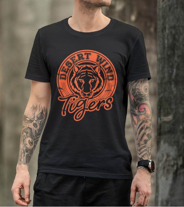 Desert Wind Middle School Tigers Distressed Logo DWMS T-Shirt