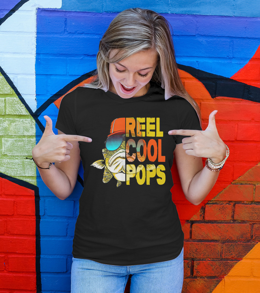 Father's Day Fishing Reel Cool Pops Sunglasses Hat Fish T-Shirt