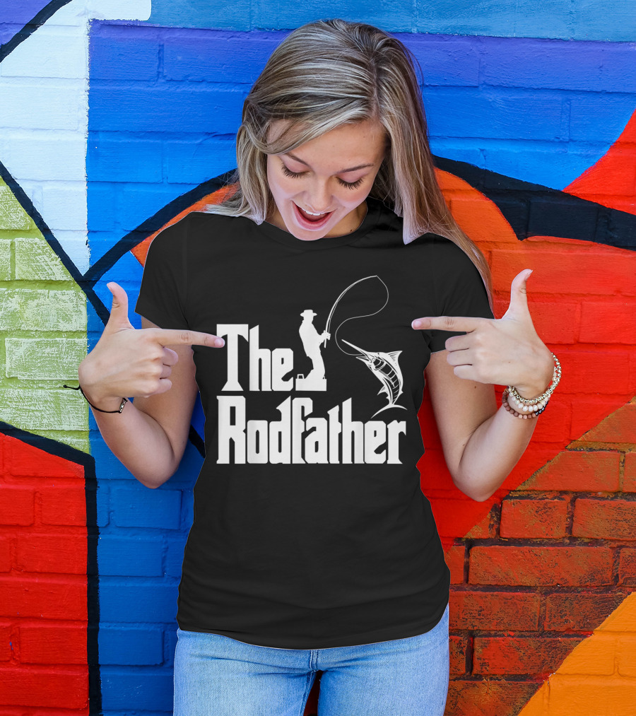 The Rodfather Funny Fishing Fishermen Marlin Iconic Reference T-Shirt