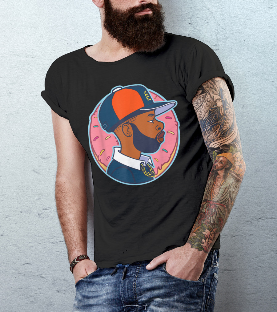 Donut Boy Sprinkles Profile With Baseball Cap T-Shirt