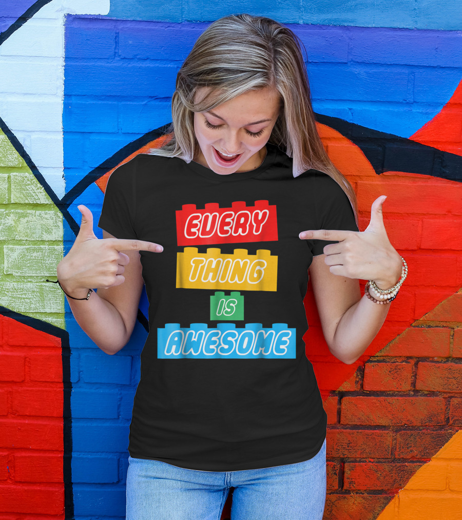 Everything Is Awesome LEGO Inspired Blocks T-Shirt